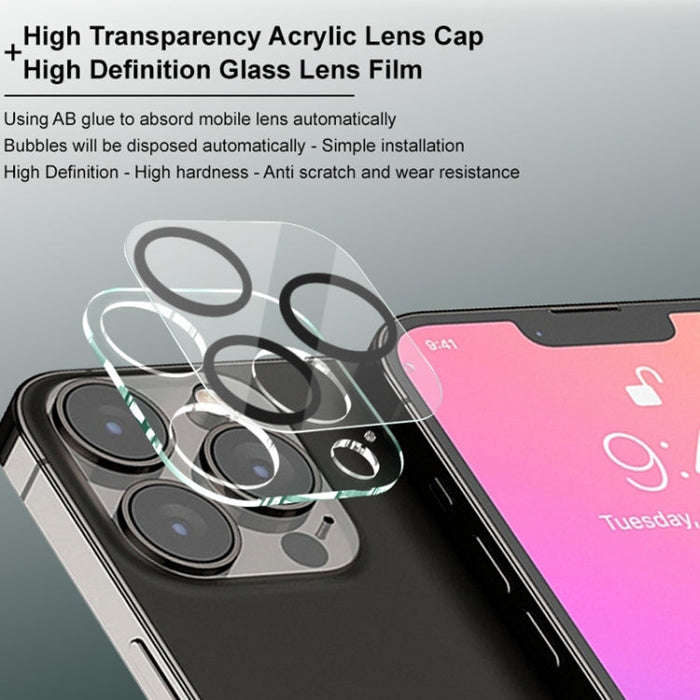 For iPhone 13 Pro / 13 Pro Max IMAK Integrated Rear Camera Lens Tempered Glass Film with Lens Cap