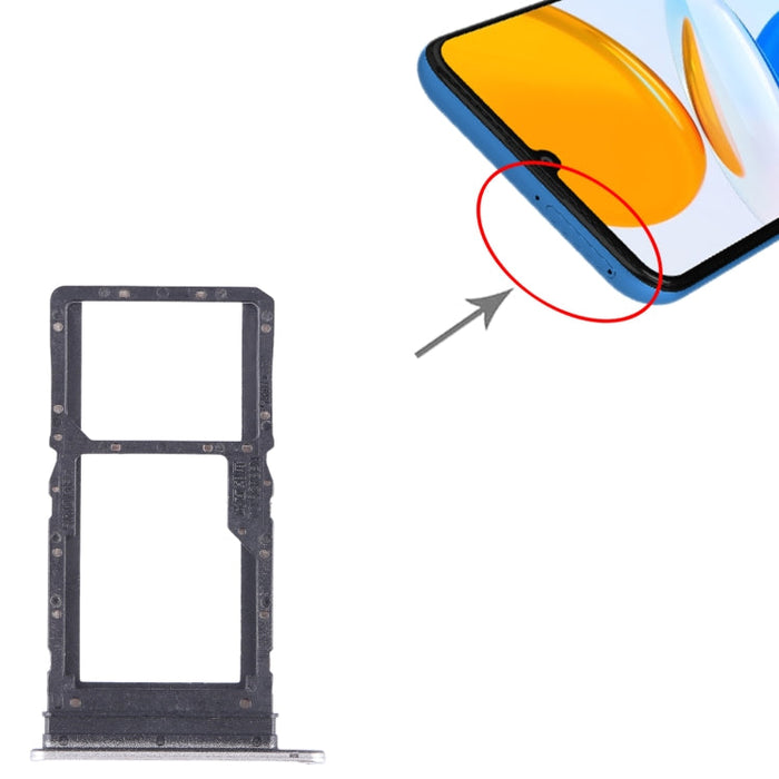 For Honor X7 SIM + SIM / Micro SD Card Tray (Grey)