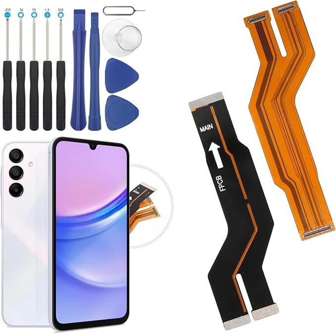YWLRONG for Samsung Galaxy A15 LCD Display Screen Flex Cable for Samsung A15 A155 A156 Motherboard Mainboard Connector Flex Cable Ribbon Digitizer Assembly Replacement with Tools