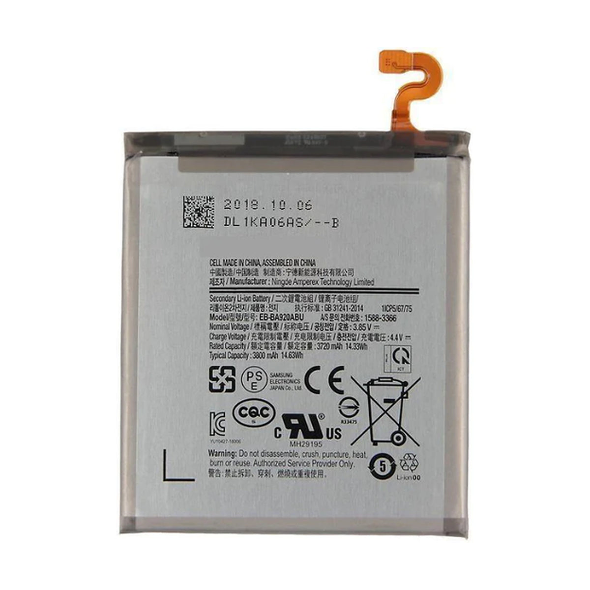 For Samsung Galaxy A9 2018 / A920 Replacement Battery Pack EBBA920ABU 3800mAh