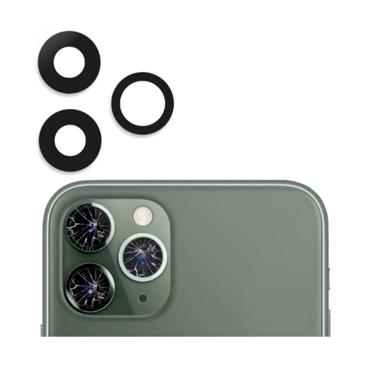 For iPhone 11 Pro / 11 Pro Max Replacement Camera Lens (glass only)