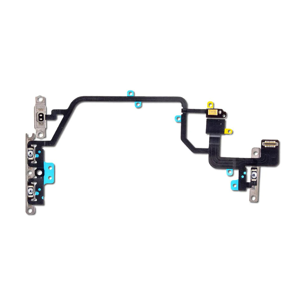 For Apple iPhone XR Replacement Power, Volume and Top Microphone Flex with Flash