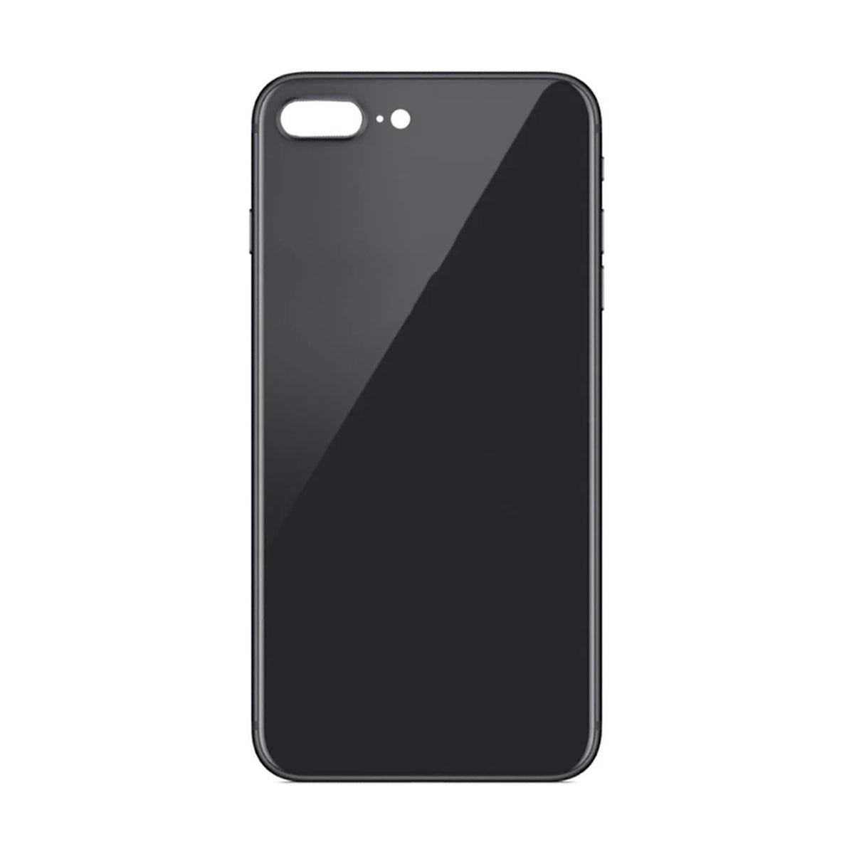 For Apple iPhone 8 Plus Replacement Back Glass (Black) (Big Hole) Without Lens
