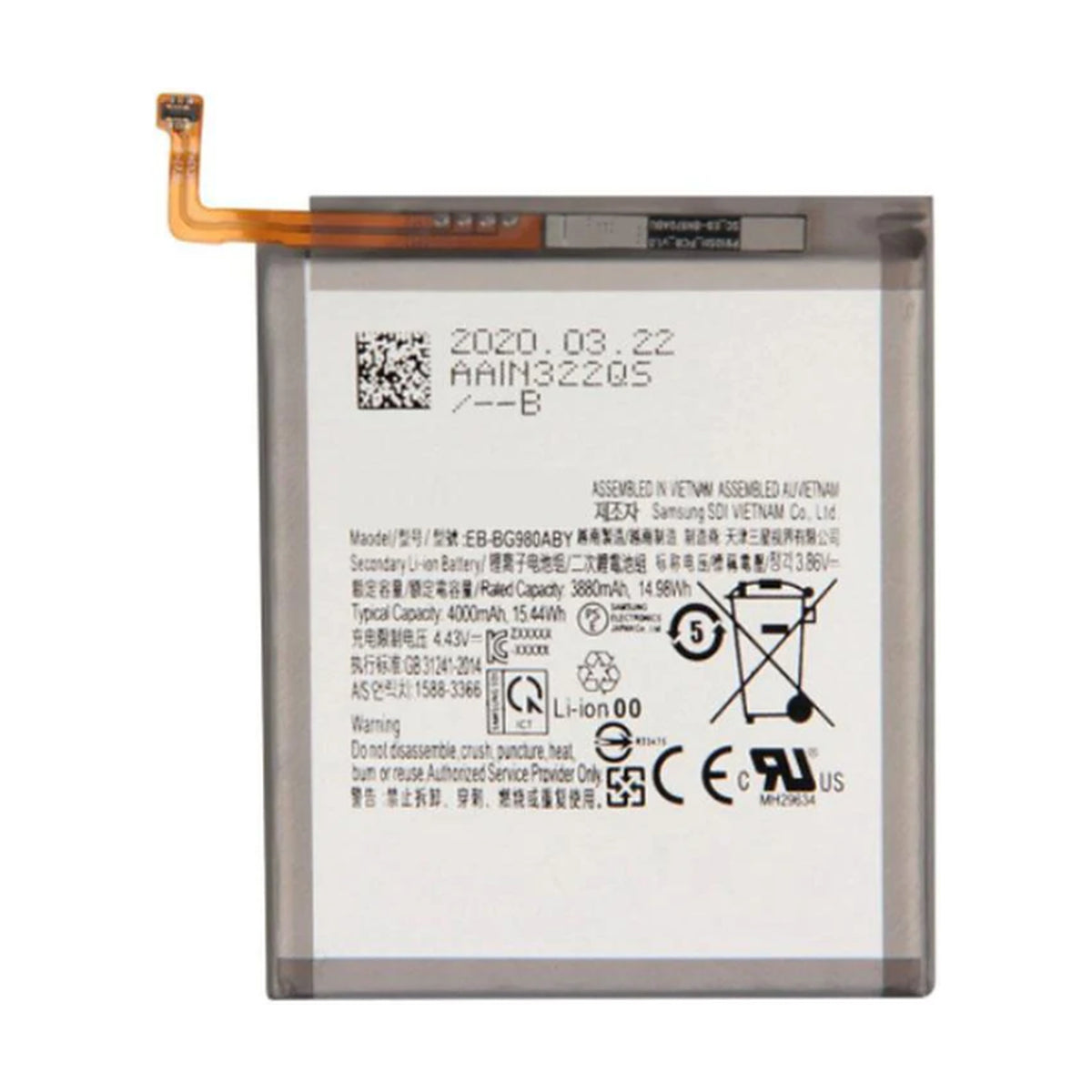 For Samsung Galaxy S20 Replacement Battery 4000mAh