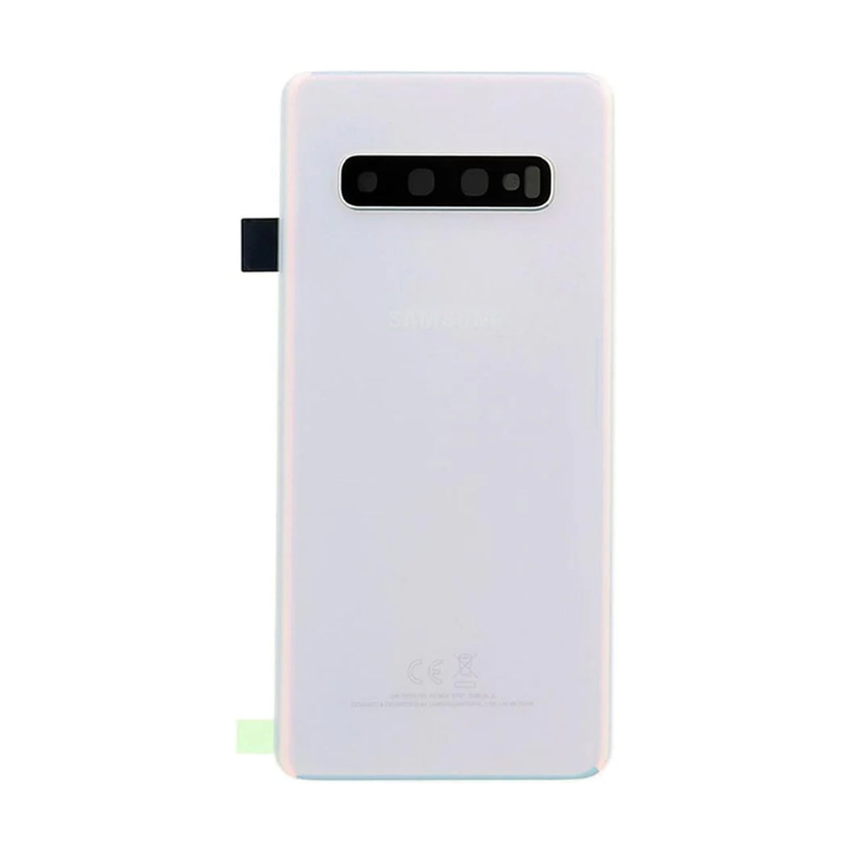 For Samsung Galaxy S10 Plus Replacement Rear Battery Cover with Adhesive (Prism White)