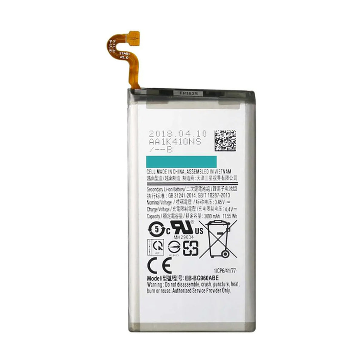 For Samsung Galaxy S9 G960F Replacement Battery 3000mAh