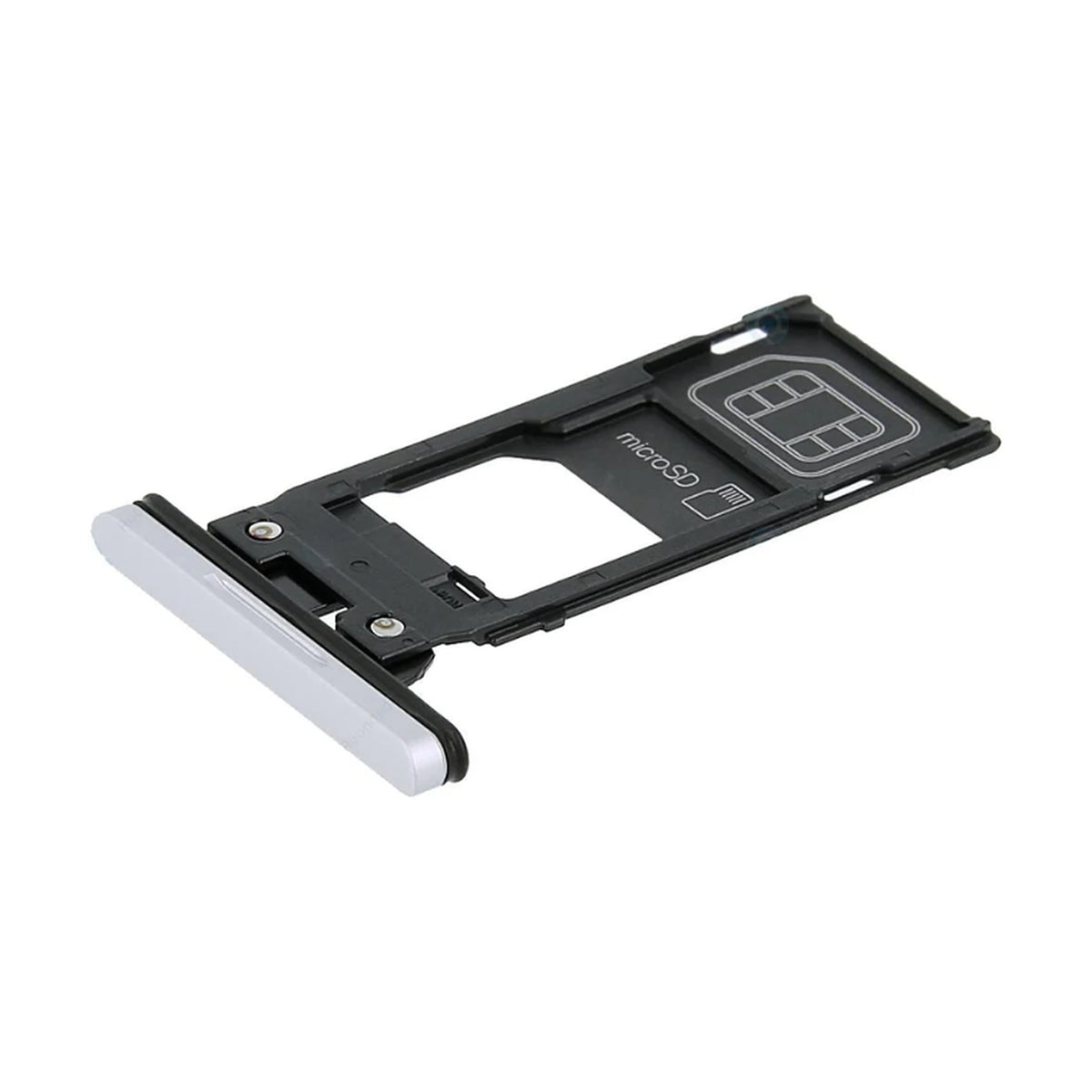 For Sony Xperia XZ3 Replacement SIM & SD Card Tray / Holder (White Silver)