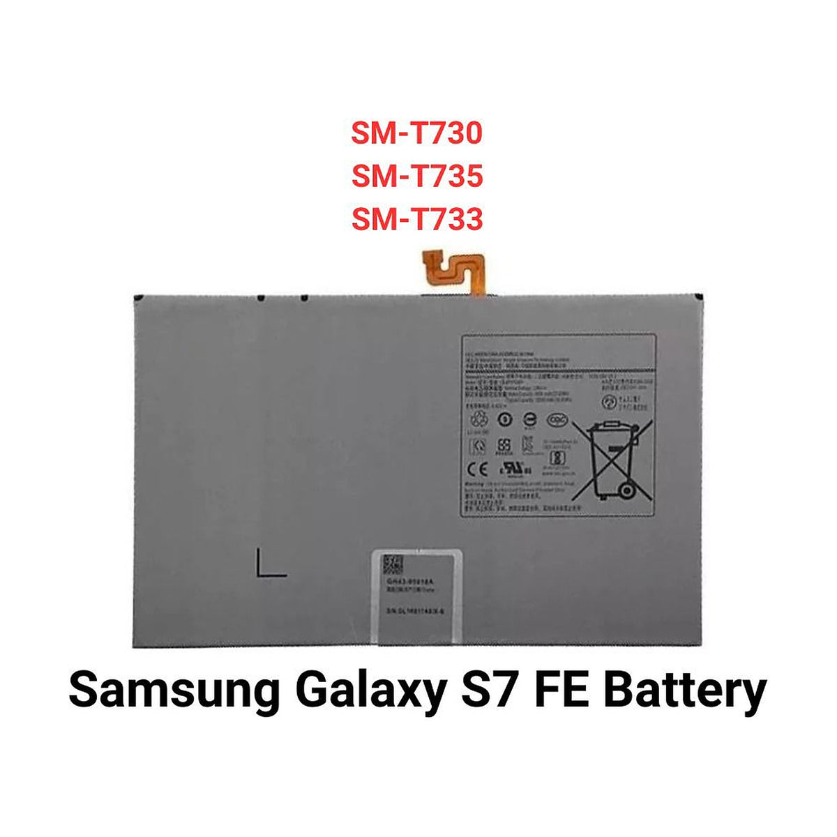 For Samsung Tab S7 FE Battery