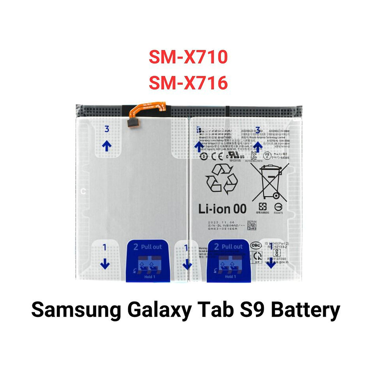 For Samsung Galaxy Tab S9 Battery