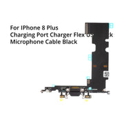 For IPhone 8 Plus Charging Port Charger Flex USB Dock Microphone Cable Black