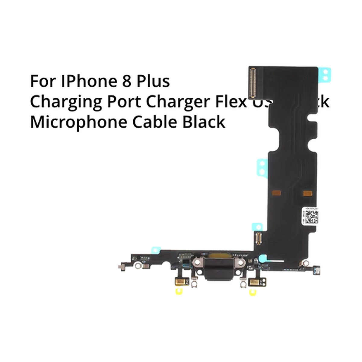 For IPhone 8 Plus Charging Port Charger Flex USB Dock Microphone Cable Black