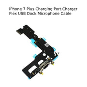 For iPhone 7 Plus Charging Port Charger Flex USB Dock Microphone Cable( Black)