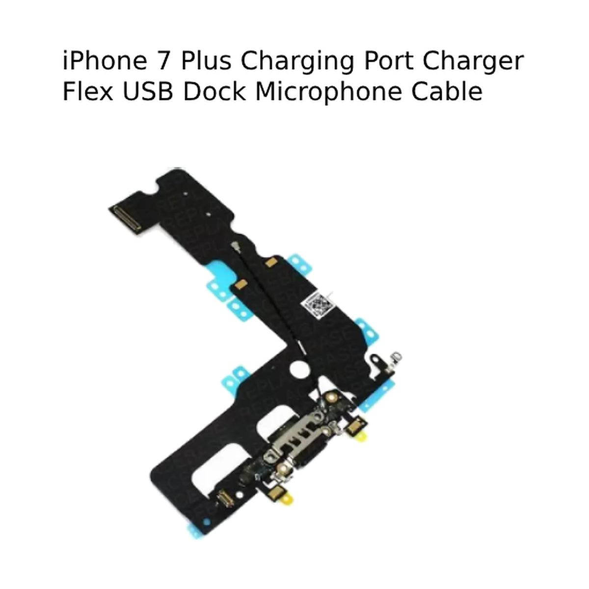 For iPhone 7 Plus Charging Port Charger Flex USB Dock Microphone Cable( Black)