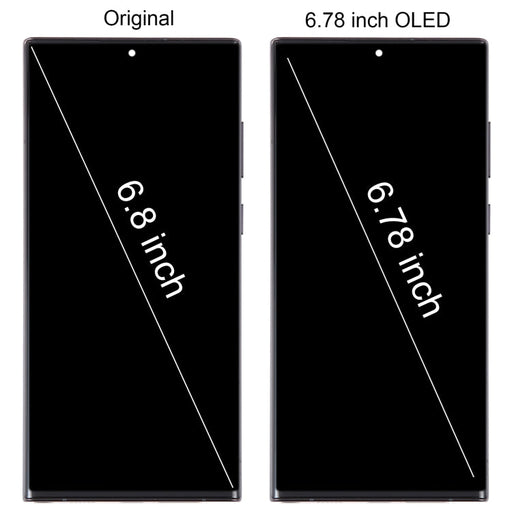 For Samsung Galaxy S22 Ultra 5G SM-S908B 6.78 inch EU Version OLED LCD Screen Digitizer Full Assembly with Frame(Black)