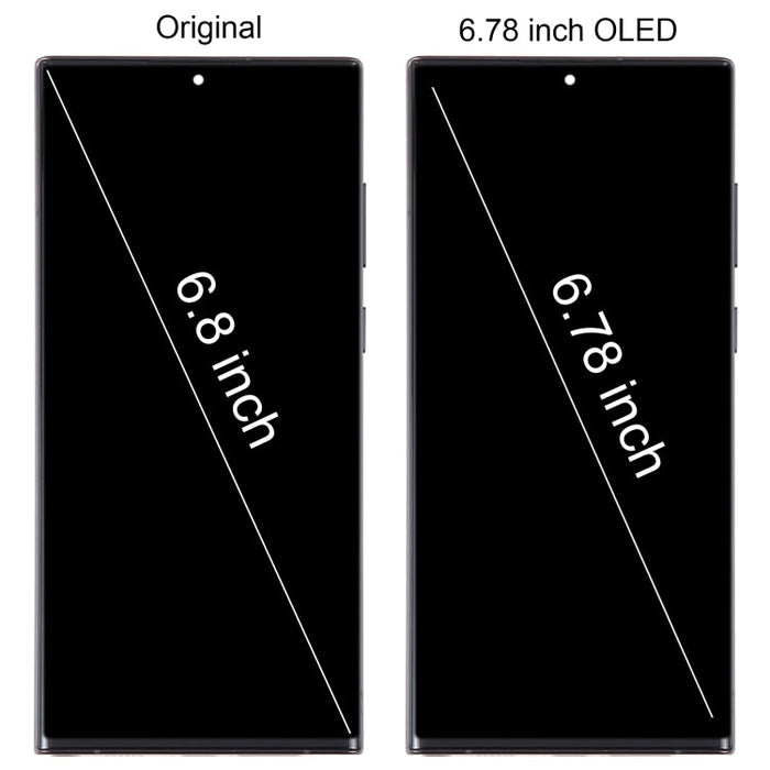 For Samsung Galaxy S22 Ultra 5G SM-S908B 6.78 inch EU Version OLED LCD Screen Digitizer Full Assembly with Frame(Black)