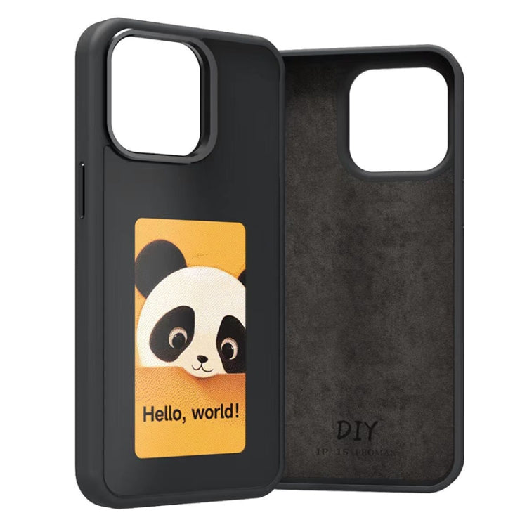For iPhone 15 Four-Color E-ink Screen NFC DIY Phone Case(Black)
