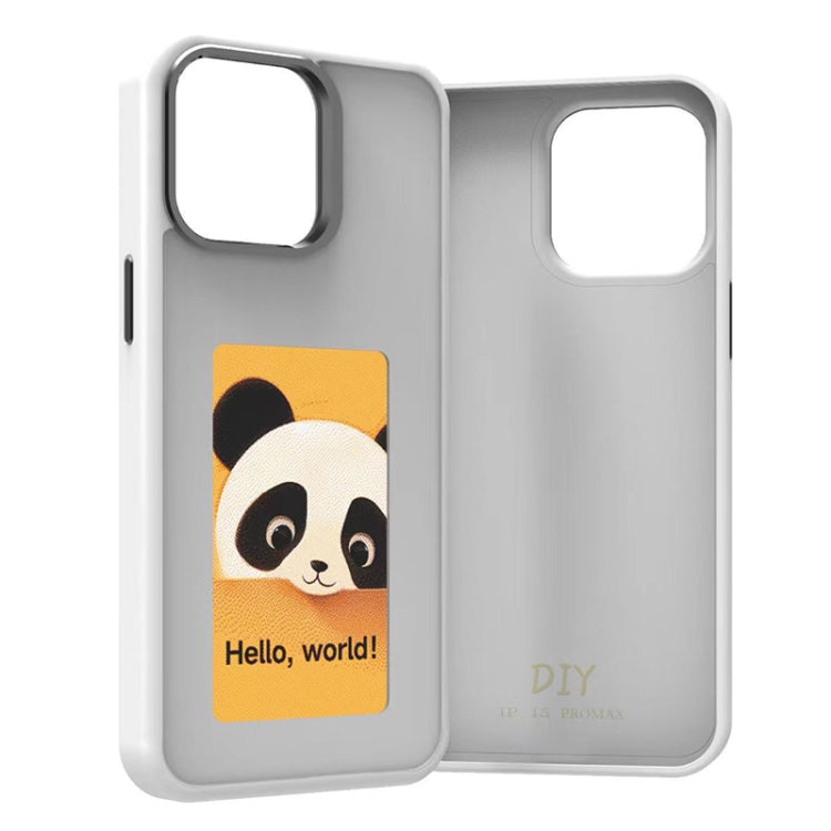 For iPhone 14 Pro Four-Color E-ink Screen NFC DIY Phone Case(White)