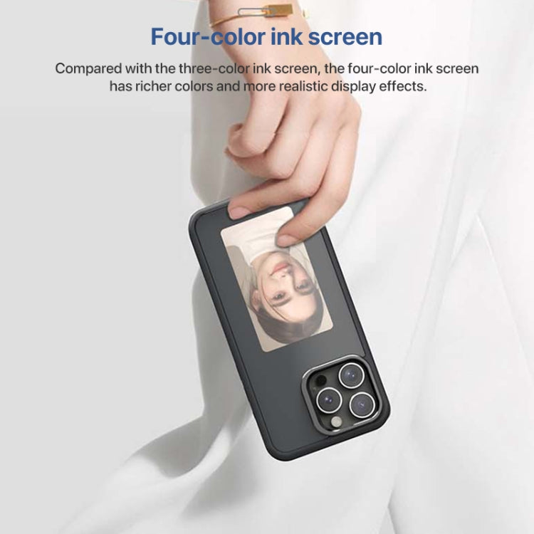 For iPhone 15 Four-Color E-ink Screen NFC DIY Phone Case(Pink)
