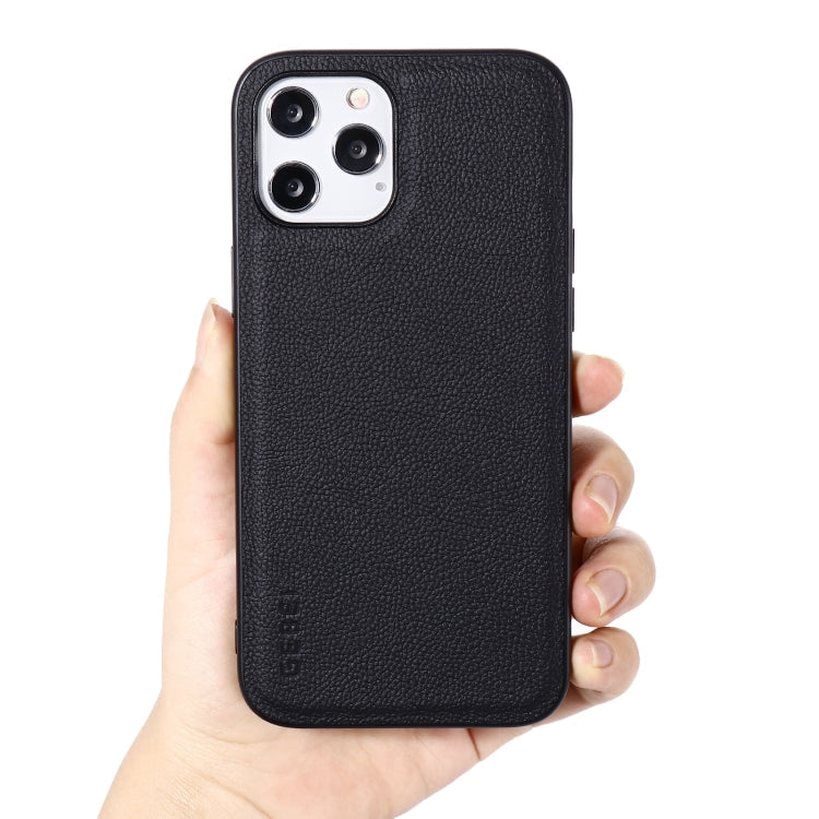 For iPhone 12 / 12 Pro GEBEI Full-coverage Shockproof Leather Protective Case(Blue)