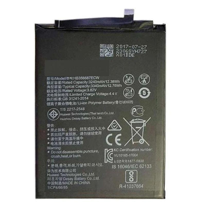 For Huawei P30 Lite / Honor 7X / Mate 10 Lite / P Smart Plus / Nova 2 Plus Replacement Battery 3240mAh - HB356687ECW