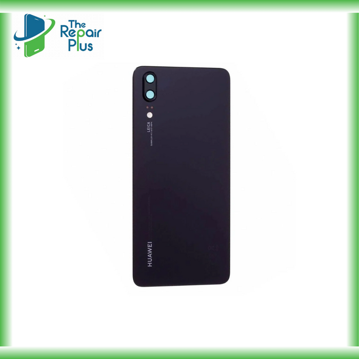 For Huawei P20 Replacement Rear Battery Cover Inc Lens with Adhesive (Black) The Repair Plus