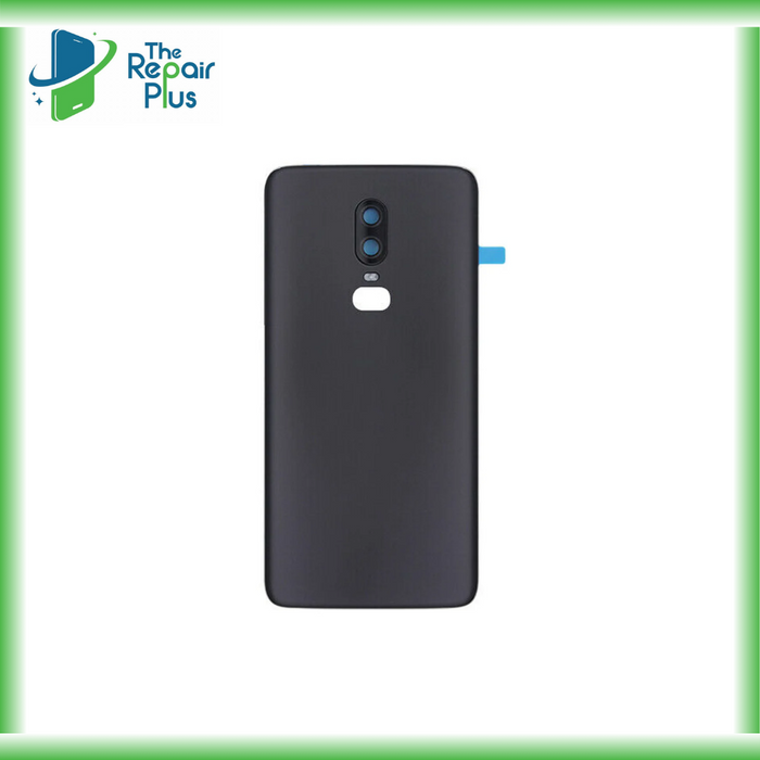 For One Plus 6 Replacement Rear Battery Cover with Adhesive (Mirror Black) The Repair Plus