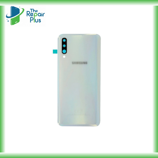 For Samsung Galaxy A70 A705 Replacement Rear Battery Cover with Adhesive (White) The Repair Plus