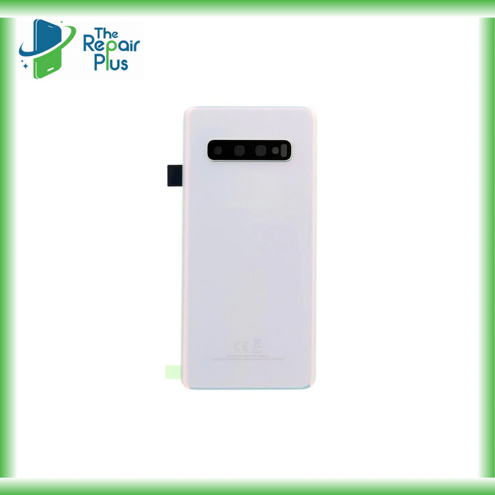 For Samsung Galaxy S10 Plus Replacement Rear Battery Cover with Adhesive (Prism White) The Repair Plus