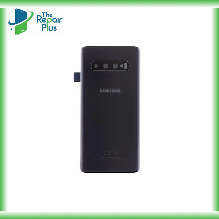 For Samsung Galaxy S10 Replacement Rear Battery Cover with Adhesive (Prism Black) The Repair Plus