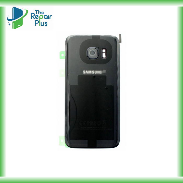 For Samsung Galaxy S7 Replacement Rear Battery Cover inc Camera Lens with Adhesive (Black) The Repair Plus