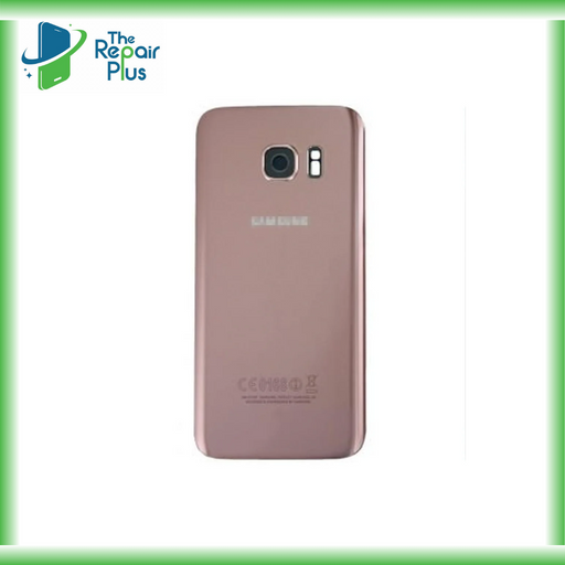 For Samsung Galaxy S7 Replacement Rear Battery Cover inc Camera Lens with Adhesive (Pink Gold) The Repair Plus