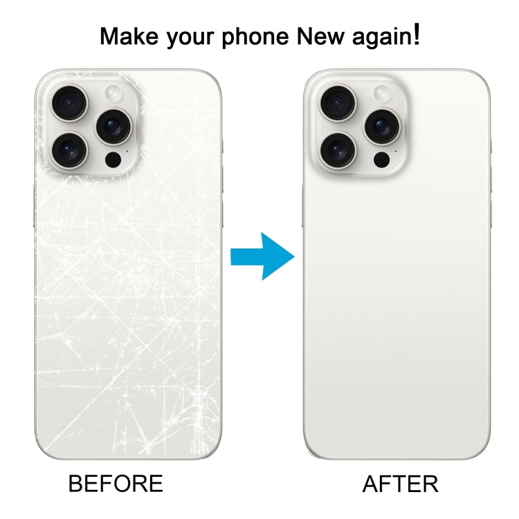 For iPhone 15 Pro Glass Battery Back Cover(White)