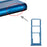 For Samsung Galaxy A12 SM-A125 SIM Card Tray + SIM Card Tray + Micro SD Card Tray (Blue)