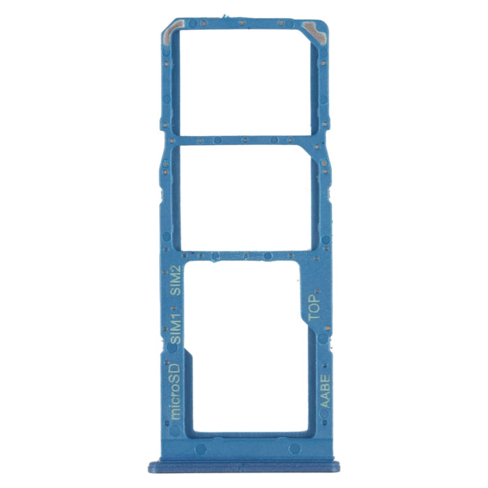 For Samsung Galaxy A12 SM-A125 SIM Card Tray + SIM Card Tray + Micro SD Card Tray (Blue)