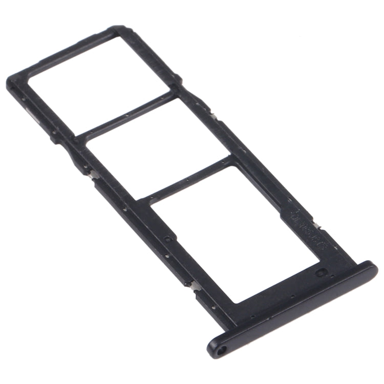 For Samsung Galaxy A02s SM-A025 SIM Card Tray + SIM Card Tray + Micro SD Card Tray (Black)