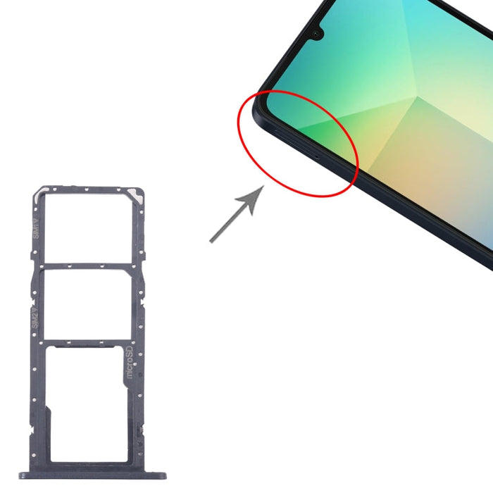 For Samsung Galaxy A06 SM-A065F Original SIM Card Tray + SIM Card Tray + Micro SD Card Tray (Black)