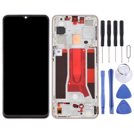 Original LCD Screen For OPPO Reno3 5G/Reno3 Youth/F15/Find X2 Lite/K7 5G Digitizer Full Assembly with Frame (Pink)