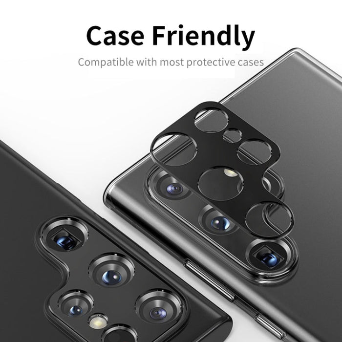 For Samsung Galaxy S23 Ultra 5G ENKAY Hat-Prince Aluminium Alloy Camera Lens Protector Full Cover(Black)
