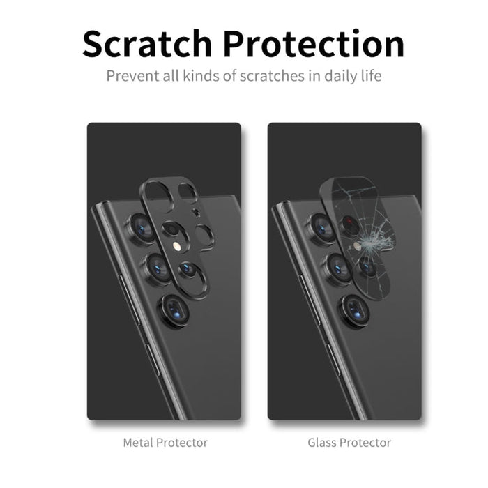 For Samsung Galaxy S23 Ultra 5G ENKAY Hat-Prince Aluminium Alloy Camera Lens Protector Full Cover(Black)