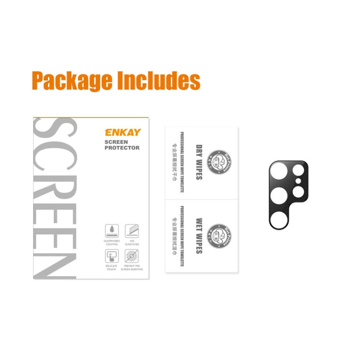 For Samsung Galaxy S23 Ultra 5G ENKAY Hat-Prince Aluminium Alloy Camera Lens Protector Full Cover(Black)