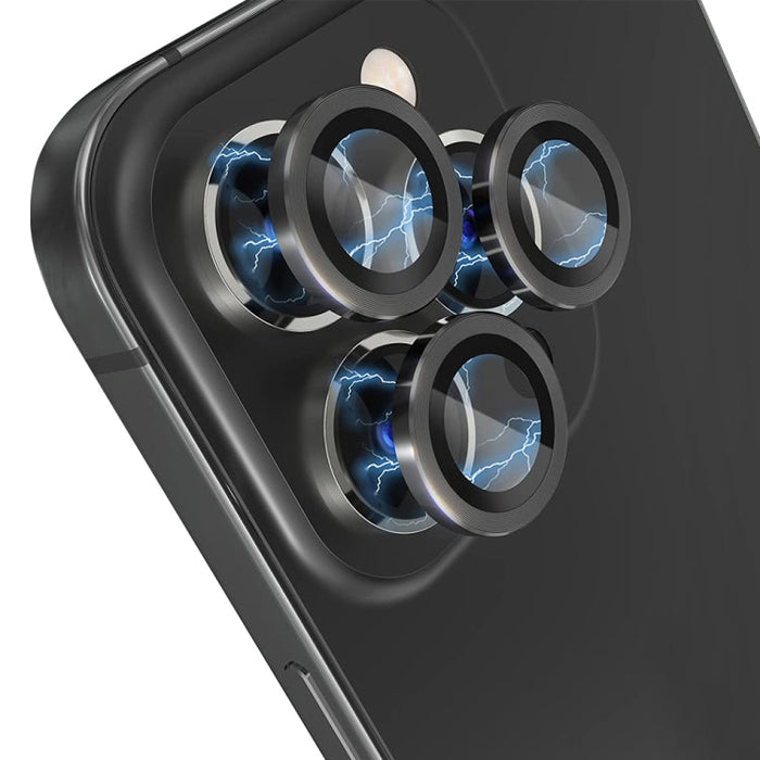 For iPhone 13 Pro / 13 Pro Max NORTHJO Camera Lens Protector Tempered Glass CD Vein Metal Ring Film(Black)