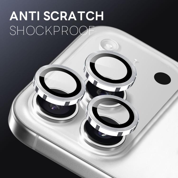 For iPhone 17 Pro / 17 Pro Max NORTHJO Camera Lens Protector CD Metal Ring Tempered Glass Film(Silver)