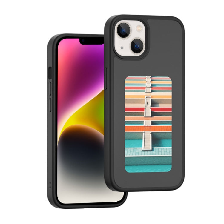 For iPhone 14 NFC Four-Color E-ink Screen DIY Phone Case(Black)