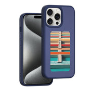 For iPhone 15 Pro NFC Four-Color E-ink Screen DIY Phone Case(Blue)