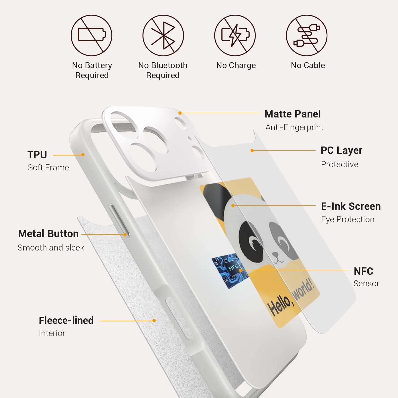 iPhone 17 NFC E-Ink Case with 4-Inch HD Display