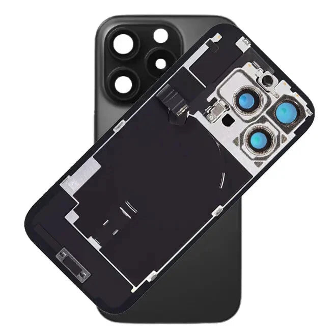 For iPhone 16 Pro Max Rear Back Glass Cover NFC Flex - Black