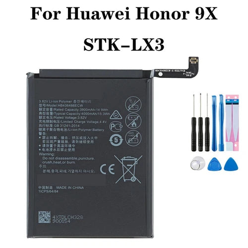 New Replacement Battery HB446486ECW For Huawei Honor 9X STK-LX3 4000mAh
